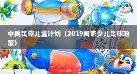 中国足球儿童计划（2019国家少儿足球政策）