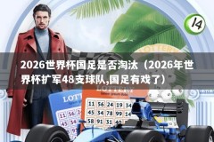 2026世界杯国足是否淘汰（2026年世界杯扩军48支球队,国足有戏了）